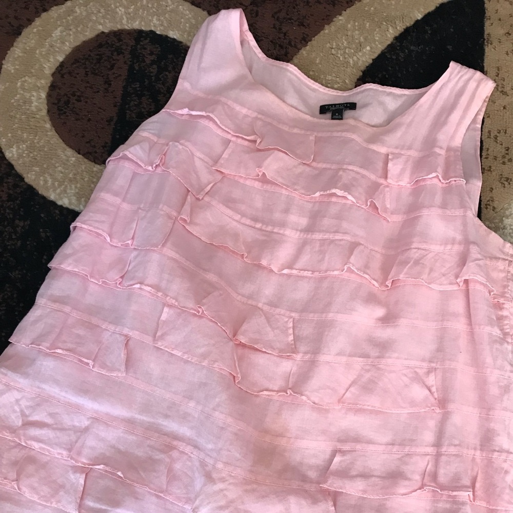 Talbots Pink Ruffle Top